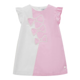 SIMONETTA 奢侈品童装 女童粉色白色拼接棉质连衣裙 1K1432 KA010 100 4/4岁/107cm