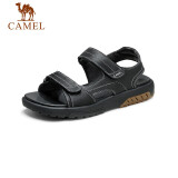 骆驼（CAMEL） 休闲凉鞋男款魔术贴舒适软底沙滩鞋 GE12220532 黑色 41