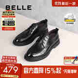 百丽职场通勤商务皮鞋男2025秋冬新款牛皮经典正装鞋8QC01AM5 黑色 40 (250mm)