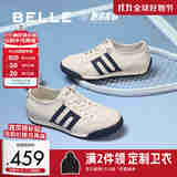 百丽小轻甘2.0-虎牙头休闲阿甘鞋男新款德训运动鞋L1043BM5 米白/蓝色 42 (260mm)