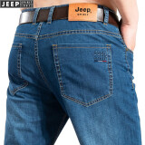 吉普（JEEP）牛仔裤男宽松夏季男士直筒中腰商务休闲新款男装牛仔裤子 B0803薄款 34码