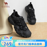 骆驼（CAMEL）女鞋新款老爹鞋女徒步鞋运动鞋登山鞋跑步丑萌鞋 L23A245132黑色 38