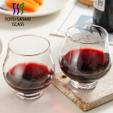 东洋佐佐木（TOYO-SASAKI GLASS）2只！日本进口玻璃红酒杯欧式平底葡萄酒对杯网红便携外带红酒杯 【2只】葡萄酒对杯355ml