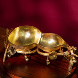 银阔 蟠龙工艺 高档礼品 收藏品礼品 足银摆件 金银器  葫芦水果盘 中