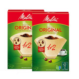 美乐家（melitta）德国Melitta美乐家 进口咖啡滤纸 滴漏式美式手冲咖啡扇形过滤纸 1X2号醇香40片*2（4至6杯）
