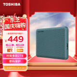 东芝(TOSHIBA) 2TB 移动机械硬盘 V10系列 USB 3.2 Gen 1 2.5英寸 黛绿 兼容Mac 高速传输 密码保护 轻松备份
