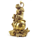 玄众阁 铜猴子摆件金猴客厅饰品摆设 十二生肖猴形金属铜器工艺品 寿桃猴42