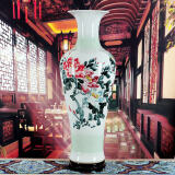 奋行陶瓷景德镇陶瓷花瓶 手绘1.2米瓷器瓶 大号客厅落地大花瓶摆件 花开富贵 1.6米