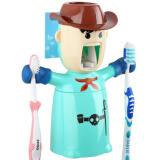 创意洗漱套装卡通全自动挤牙膏器情侣儿童吸盘牙刷架 海盗王子
