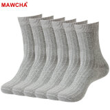 Mawcha  商务男袜纯色棉袜中筒袜男士袜子精梳棉时尚休闲6双装四季款 浅灰色6双装 均码