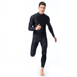鲨巴特（SBART） 泳衣男 鲨鱼皮两件套时尚潜水服 浮潜装备 游泳衣装备 719长袖+810黑色鳄鱼皮套装（新型面料有涂层） L