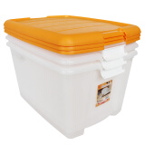 爱丽思50L大号塑料收纳箱衣物杂物箱储物整理箱储物箱收纳盒TB三个装 橙色 400*550*320mm