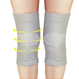 健馨（JIANXIN）护膝保暖春夏透气防寒发热护膝膝关节老寒腿男女士通用 浅灰色 L（建议120-160斤）