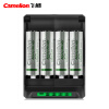 飞狮（Camelion) 四槽LCD智能液晶显示快速充电套装(4节5号1000毫安时充电电池）玩具/遥控器/体重秤/鼠标