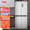 TCL 432升大容量双变频十字对开双开四开门风冷无霜电冰箱 一级能效 AAT负离子养鲜 干湿分储冰箱R432V3-U