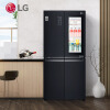 LG敲一敲系列冰箱 530升超大容量十字对开门 主动kang菌无霜变频  制冰盒 以旧换新 午夜黑 F520MC71