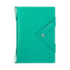 Homeglen 软皮搭扣手账本 创意加厚笔记本子 皮面空白活页 内芯可拆卸笔记本 绿色
