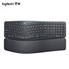 罗技ERGO K860 无线蓝牙键盘 人体工学分体式键盘 电脑商务办公键盘 黑灰色