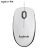 罗技(Logitech)白色有线鼠标 大手鼠标 商务办公鼠标 家用对称鼠标 M100r