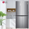 LG F521S11 530L大容量主动除菌双风系0度保鲜 线性变频风冷无霜电冰箱  钛灰银