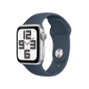 Apple/苹果 Watch SE 2023款智能手表GPS款40毫米银色铝金属表壳风暴蓝色运动型表带S/M MRE13CH/A【快充套装】