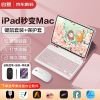 索盈苹果ipad键盘鼠标套装2022ipad9/8/10代air5/2pro/mini6保护套壳一体外接带笔槽妙控蓝牙平板键盘 【6件套】磁吸平板键盘+保护套【樱花粉】 【7.9英寸】ipad min