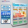 穗凌（SUILING）双门饮料展示柜 风直冷保鲜柜商用立式冷藏冷饮柜超市大容量玻璃门冷藏柜 LG4-1200M3F（铝合金门框） 风直冷