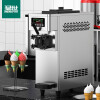 猛世冰淇淋机商用大容量雪糕机全自动台式单头甜筒带预冷软冰激凌机银色BQM-Y12