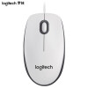 罗技（Logitech）M100r 有线鼠标 大手鼠标 商务办公鼠标 家用对称鼠标 白色