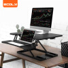 宜客莱（ECOLA）站立式办公升降台升降桌  加大面板双台面办公升降电脑桌D001BK黑色