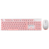 新盟（Technology）N520 复古超薄无线键盘鼠标套装办公商务女生笔记本台式电脑键鼠薄 淡雅粉