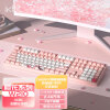 ikbc 樱花键盘机械键盘无线键盘粉色cherry轴樱桃键盘游戏键盘女生办公电竞 W210粉樱花 无线  红轴