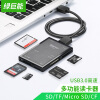 绿巨能（llano）读卡器多合一 USB3.0高速读卡器 相机读卡器适用SD/TF/Micro SD/CF存储卡等 LJN-CB1002