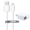 Snowkids 双口USB充电器/头 5V/2A电源适配器+iPhone7/7P/6s/6Plus苹果MFi数据线/充电线 1.2米 白色套装