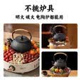 探险者围炉煮茶器具水壶电陶炉煮茶套装陶瓷茶壶家用烤火户外烧水壶 【陶制】如意提梁水壶900ML