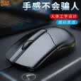 有线鼠标静音耐用游戏办公家用 台式电脑笔记本USB通用 M10科技黑-按键静音
