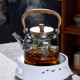 乐卡利玻璃煮茶壶耐高温提梁壶蒸煮一体过滤泡茶壶可明火电陶炉烧水壶 复古蒸煮一体茶壶【烟灰色】 1000ml