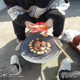 BMAD烤火炉铸铁火盆炭盆过火取暖家用篝火盆户外烧烤炉围炉煮茶炭火炉 ./,,.大号盆套装【盆+炉条+烤网+提手+脚架】