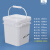 油漆桶 加厚密封方形塑料桶带盖储物涂料桶分装乳胶工业包装桶油 2L白色圆桶
