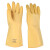 三蝶 橡胶工业手套 60cm B型 耐酸碱 L码 黄色