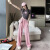ED香港潮牌粉色时尚休闲运动套装女夏季网红炸街减龄洋气短袖阔腿裤 图色两件套 S