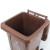 冰禹 BY-626 户外厂房垃圾桶 大号特厚挂车桶 塑料分类垃圾箱 咖啡色 湿垃圾 加厚50L 上海分类垃圾桶