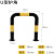 u型防撞柱钢管固定桩加油站m型防撞栏杆加厚防护栏道路警示柱 U型76*500*600*1.2厚黑底黄膜