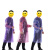 捷诺立(JNL) 32214 防水围裙防油污反穿罩衣PVC韩版时尚厨房水产成人工作服耐磨有袖围裙粉色长110cm