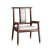 迪美尔（DIMEIER） 新中式实木太师椅胡桃木客厅卧室办公单人靠背圈椅 主人椅+502玻钢石小圆桌