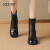 卓诗尼时装靴烟筒短靴女2023秋季新款时尚气质户外女士单靴 黑色跟高4.5CM 35标准码