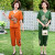 棒约美中老年女妈妈装夏季套装40-5060岁时尚纯色印花两件套母亲节礼物 1717孝M330-绿色 XL 适合90-110斤