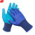 谋福 CNMF 104 劳保手套  加强耐磨浸胶手套  透气压纹橡胶手套 乳胶压纹蓝(12双装) 