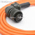 伺服电机电源电缆线MR-PWCNS4-5M 8 10 12M航空插头4芯动力线 橙色 高柔 15m