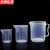 京洲实邦 实验室塑料透明刻度杯【烧杯500ml（3个装带手柄）】ZJ-2718